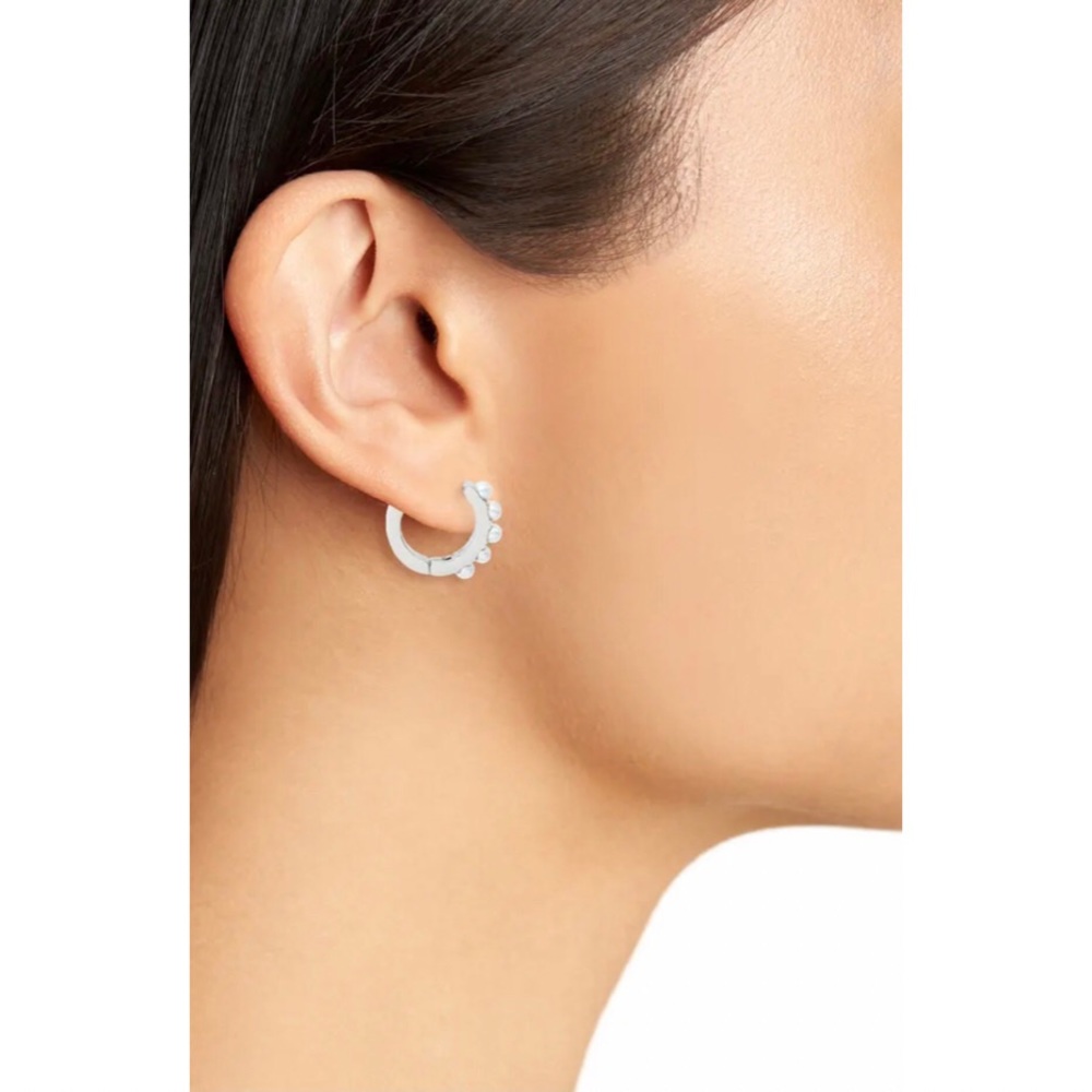 Olivia Burton Huggie Imitation Pearl Mini Hoop Earrings KNOTTY